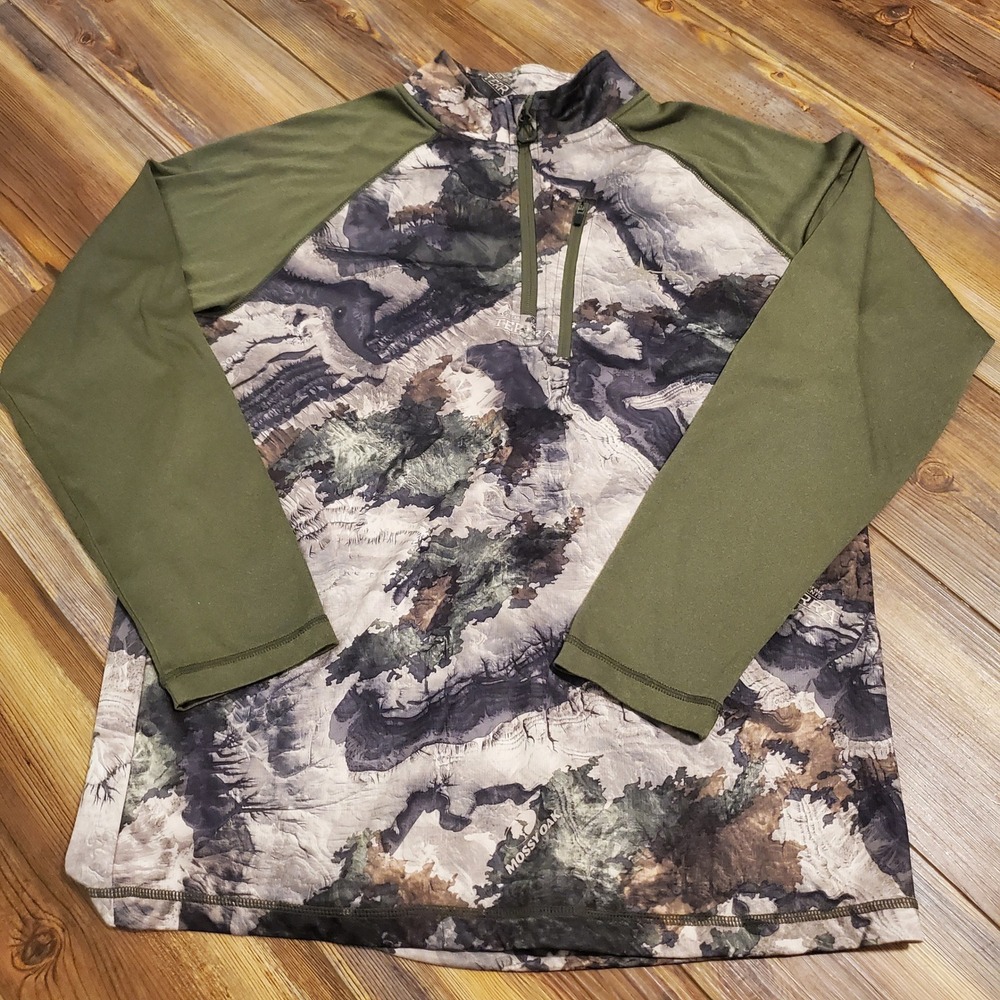 NWOT Habit Mens M Mossy Oak Elements Terra Camo 1/4 Zip Hunting Scent Factor M - Picture 2 of 9